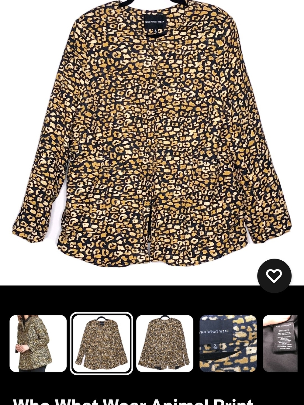 Who What Wear Leopard Print Button-Up Shirt - Black & Mustard